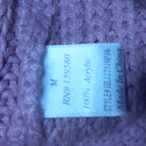 Pink lily Lilac purple knit sweater - Picture 5 of 6
